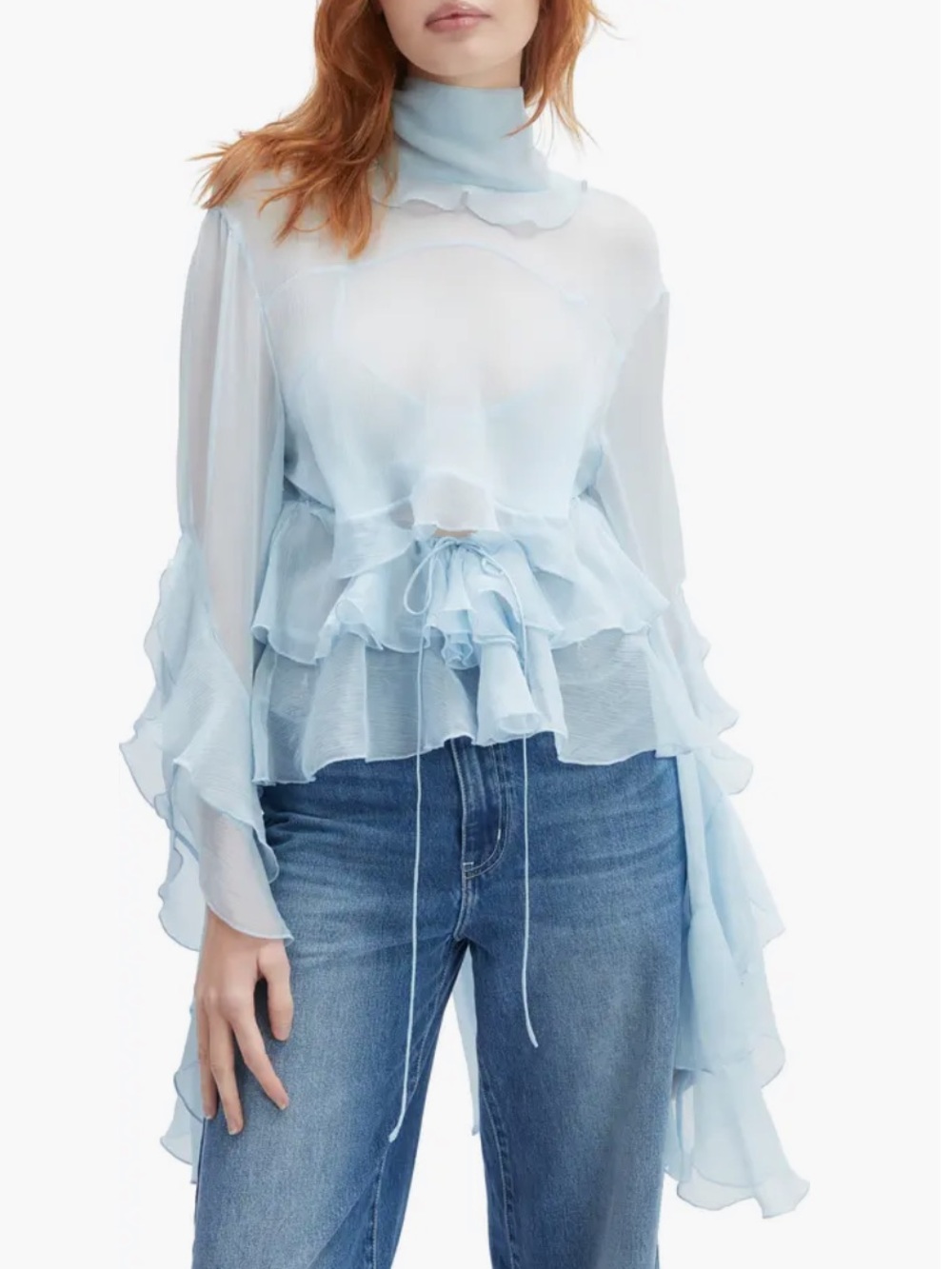Bardot Anyssa Ruffle Tie back top